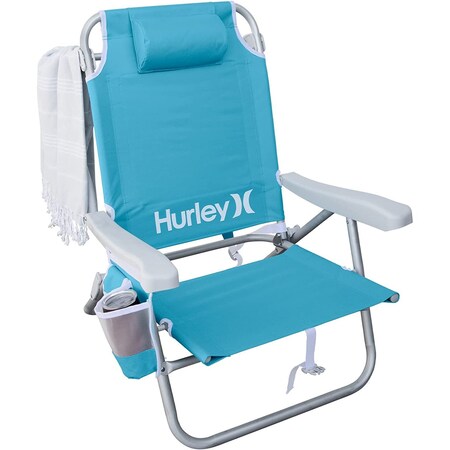 Hurley Deluxe Backpack Beach Chair, Turquoise CHHRDLXSTRQ